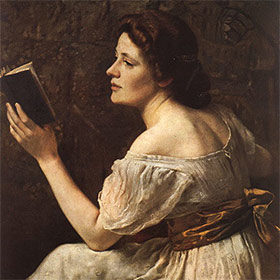 Young Girl Reading de Otto Scholderer